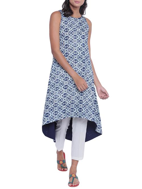 High-low kurta with pant set - 15563710 - Standard Image - 1