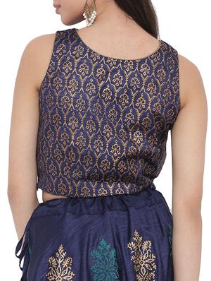 foil printed silk blend brocade blouse - 15563716 - Standard Image - 3