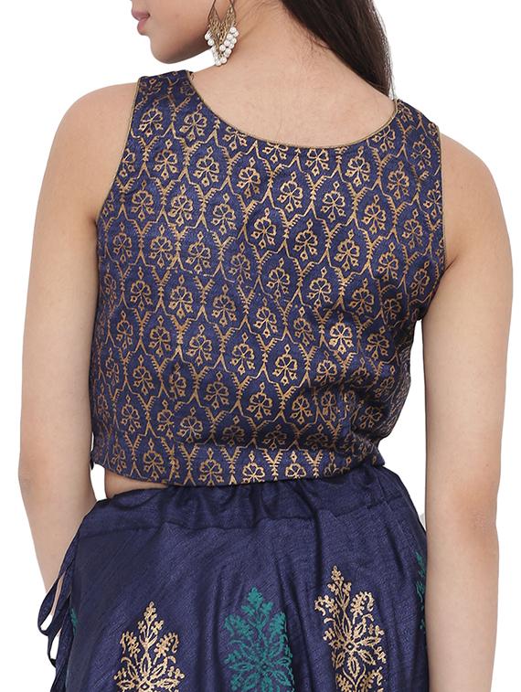 foil printed silk blend brocade blouse - 15563716 - Zoom Image - 3
