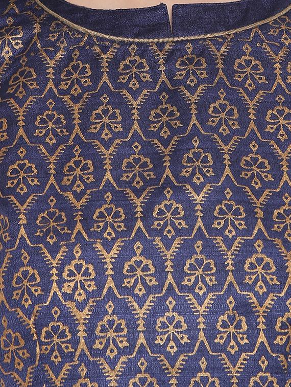 foil printed silk blend brocade blouse - 15563716 - Zoom Image - 4
