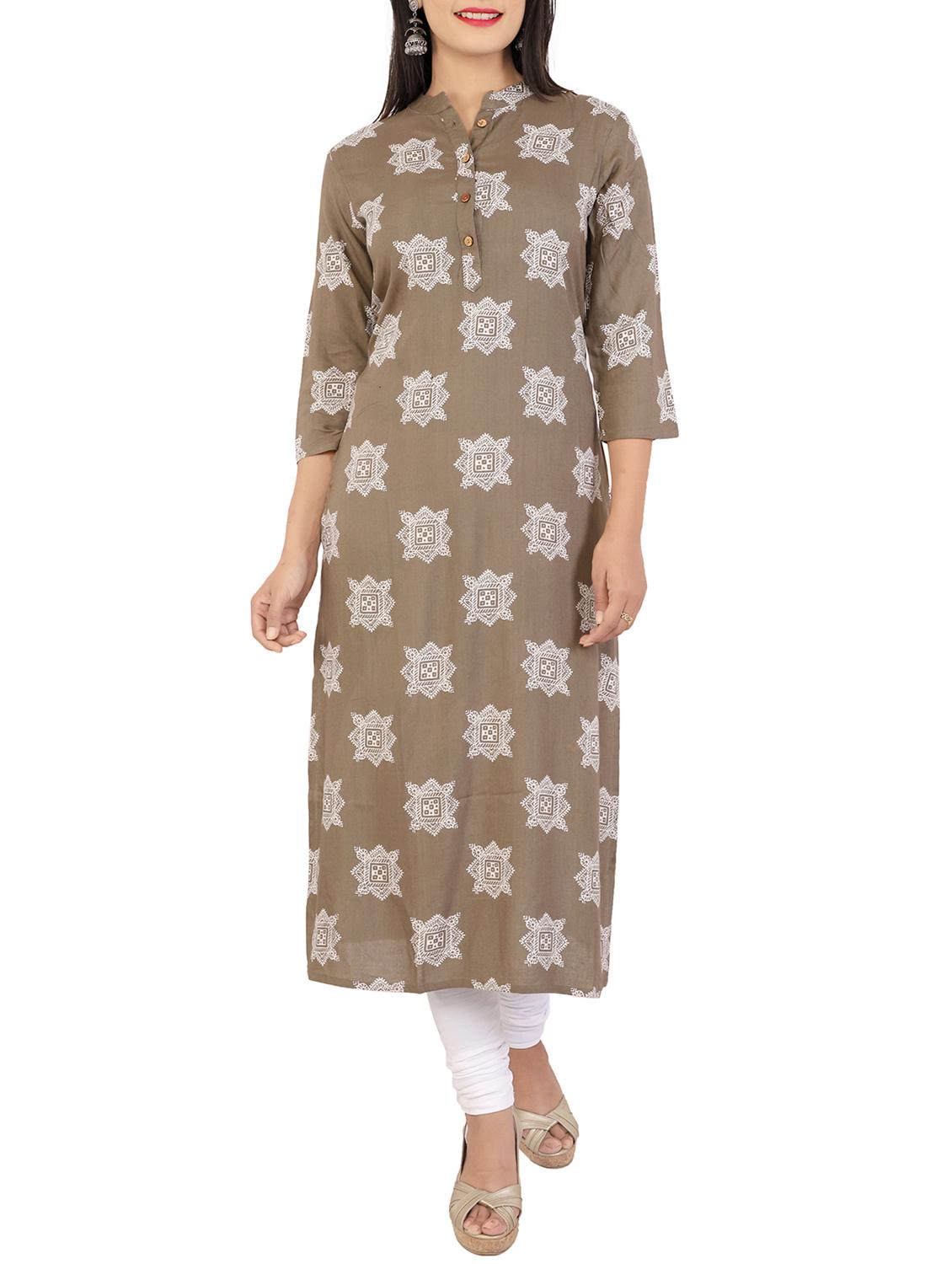 printed straight kurta - 15565366 - Zoom Image - 1