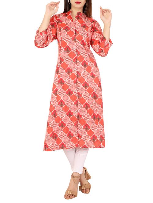 printed a-line kurta - 15565439 - Standard Image - 1