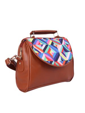 multi colored leatherette (pu) printed sling bag - 15566415 - Standard Image - 4