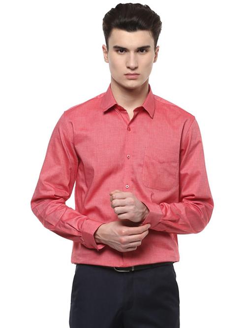 red cotton formal shirt - 15566947 - Standard Image - 1