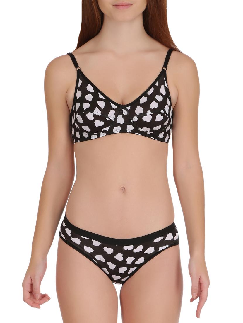 heart print bra & panty set - 15567911 - Zoom Image - 1