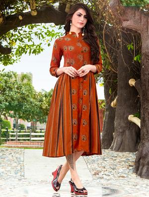 A-line printed dress - 15567919 - Standard Image - 1