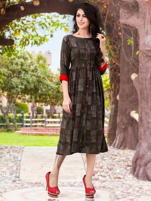 Flared printed dress - 15567923 - Standard Image - 1