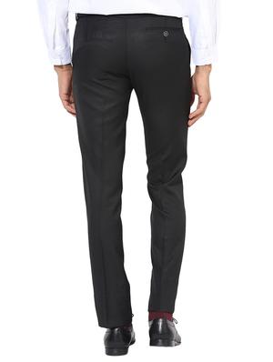 black polyester blend flat front formal trouser - 15569410 - Standard Image - 3