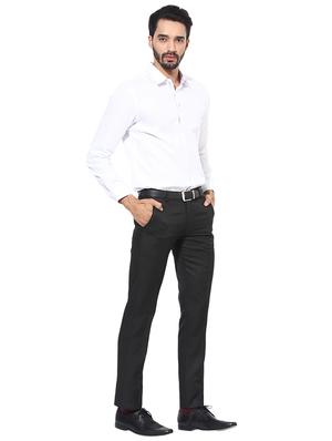 black polyester blend flat front formal trouser - 15569410 - Standard Image - 4