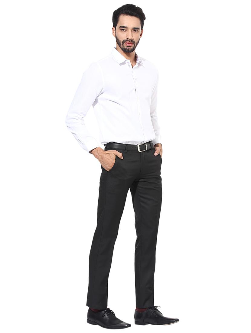 black polyester blend flat front formal trouser - 15569410 - Zoom Image - 4