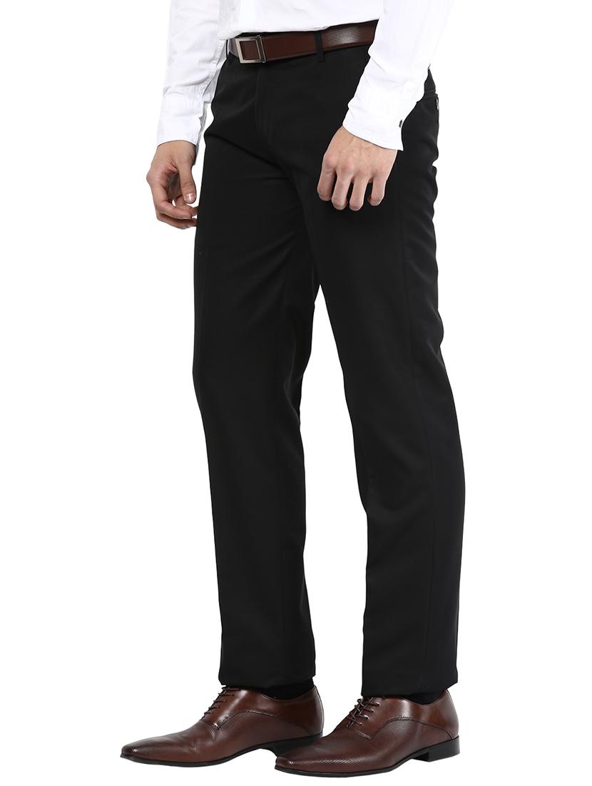 black polyester blend flat front formal trouser - 15569412 - Zoom Image - 2