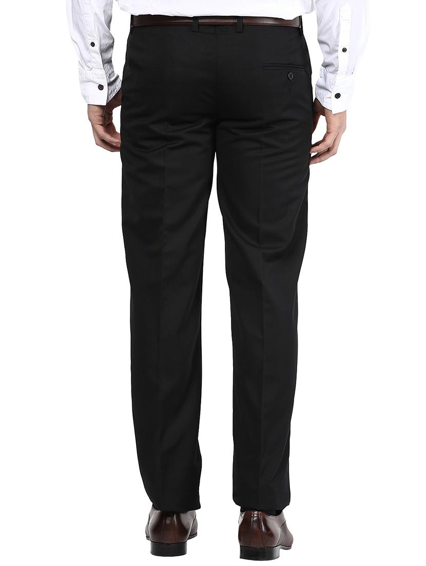 black polyester blend flat front formal trouser - 15569412 - Zoom Image - 3