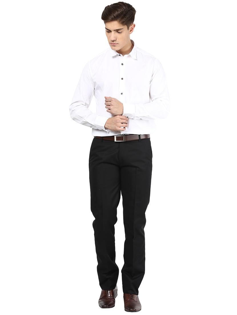 black polyester blend flat front formal trouser - 15569412 - Zoom Image - 4