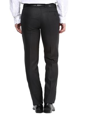 black polyester blend flat front formal trouser - 15569413 - Standard Image - 3