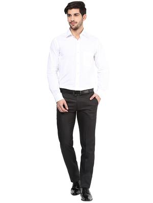 black polyester blend flat front formal trouser - 15569413 - Standard Image - 4