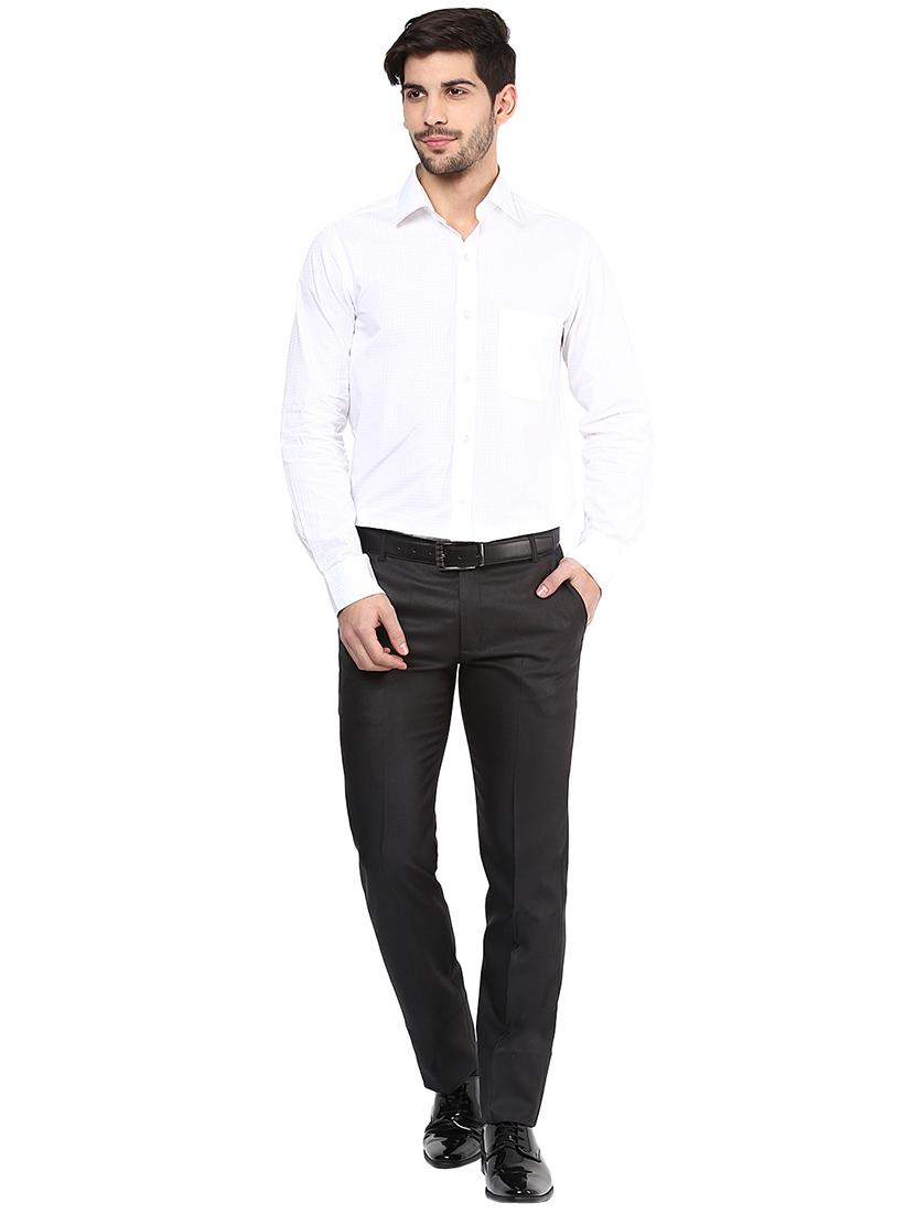 black polyester blend flat front formal trouser - 15569413 - Zoom Image - 4