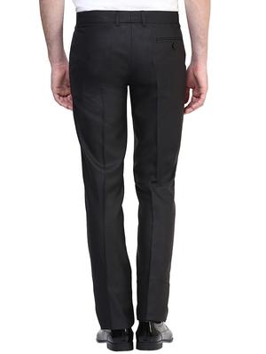 black polyester blend flat front formal trouser - 15569414 - Standard Image - 3