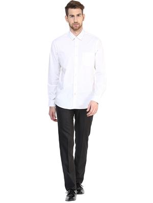 black polyester blend flat front formal trouser - 15569414 - Standard Image - 4