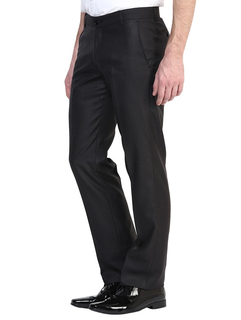 black polyester blend flat front formal trouser - 15569414 - Zoom Image - 2