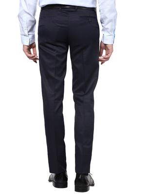 navy blue polyester blend flat front formal trouser - 15569415 - Standard Image - 3