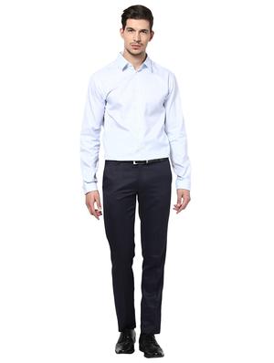 navy blue polyester blend flat front formal trouser - 15569415 - Standard Image - 4
