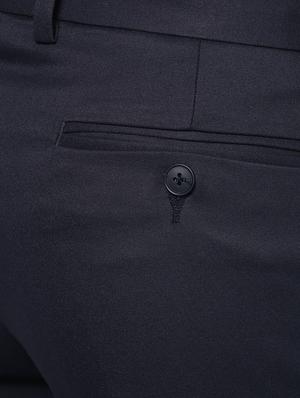 navy blue polyester blend flat front formal trouser - 15569415 - Standard Image - 5