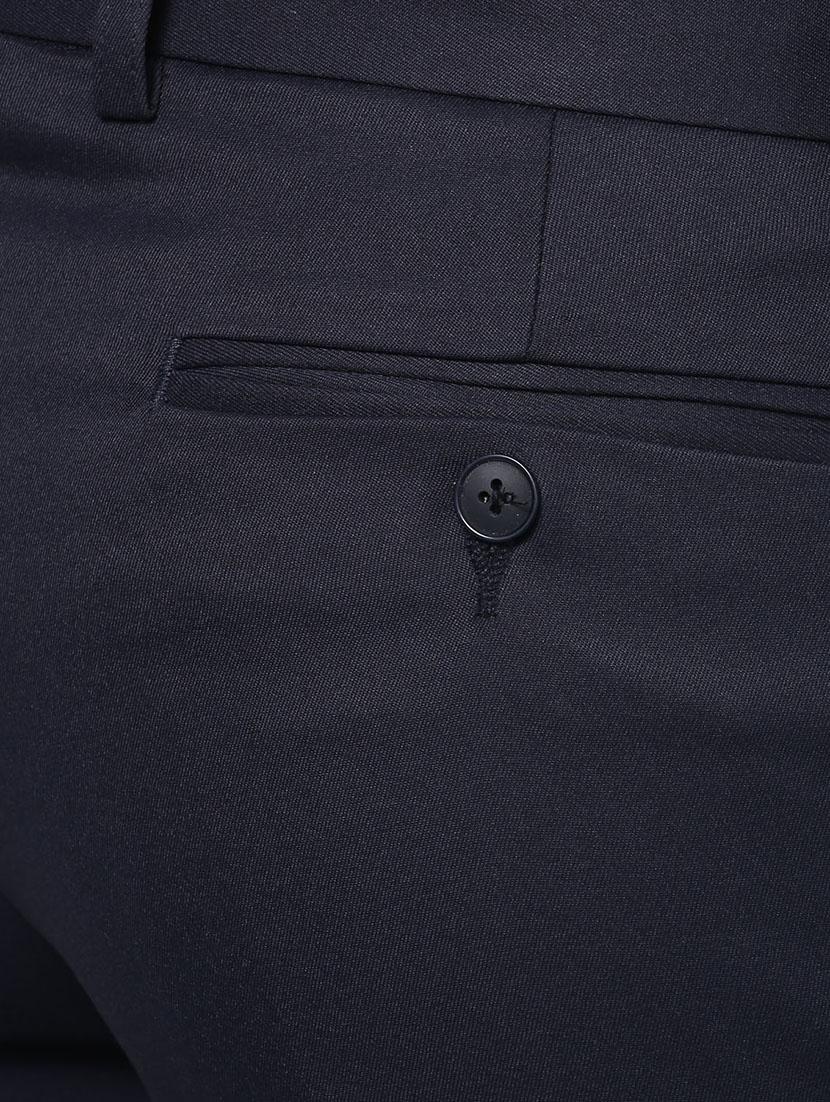 navy blue polyester blend flat front formal trouser - 15569415 - Zoom Image - 5