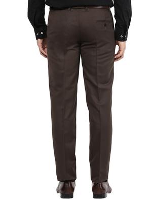 brown polyester blend flat front formal trouser - 15569420 - Standard Image - 3
