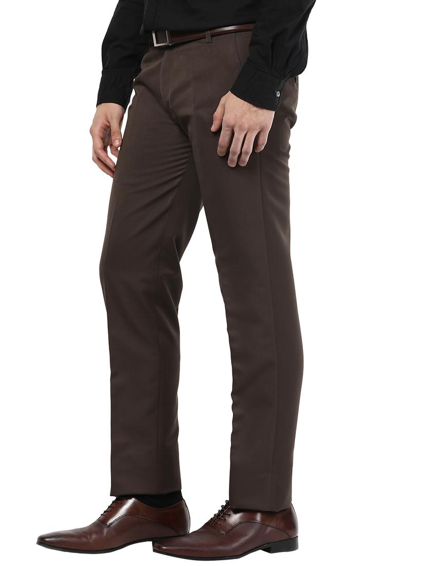 brown polyester blend flat front formal trouser - 15569420 - Zoom Image - 2