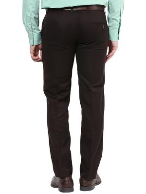 brown polyester blend flat front formal trouser - 15569421 - Standard Image - 3
