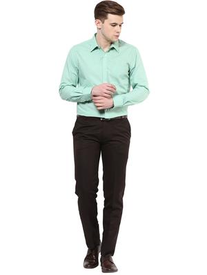 brown polyester blend flat front formal trouser - 15569421 - Standard Image - 4