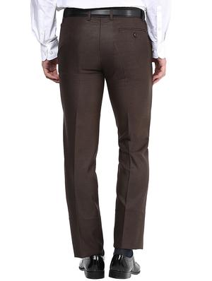 brown polyester blend flat front formal trouser - 15569422 - Standard Image - 3