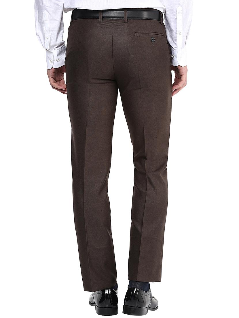 brown polyester blend flat front formal trouser - 15569422 - Zoom Image - 3