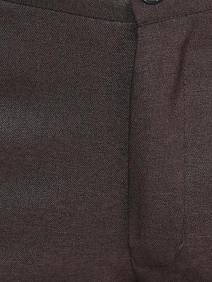 brown polyester blend flat front formal trouser - 15569423 - Standard Image - 5