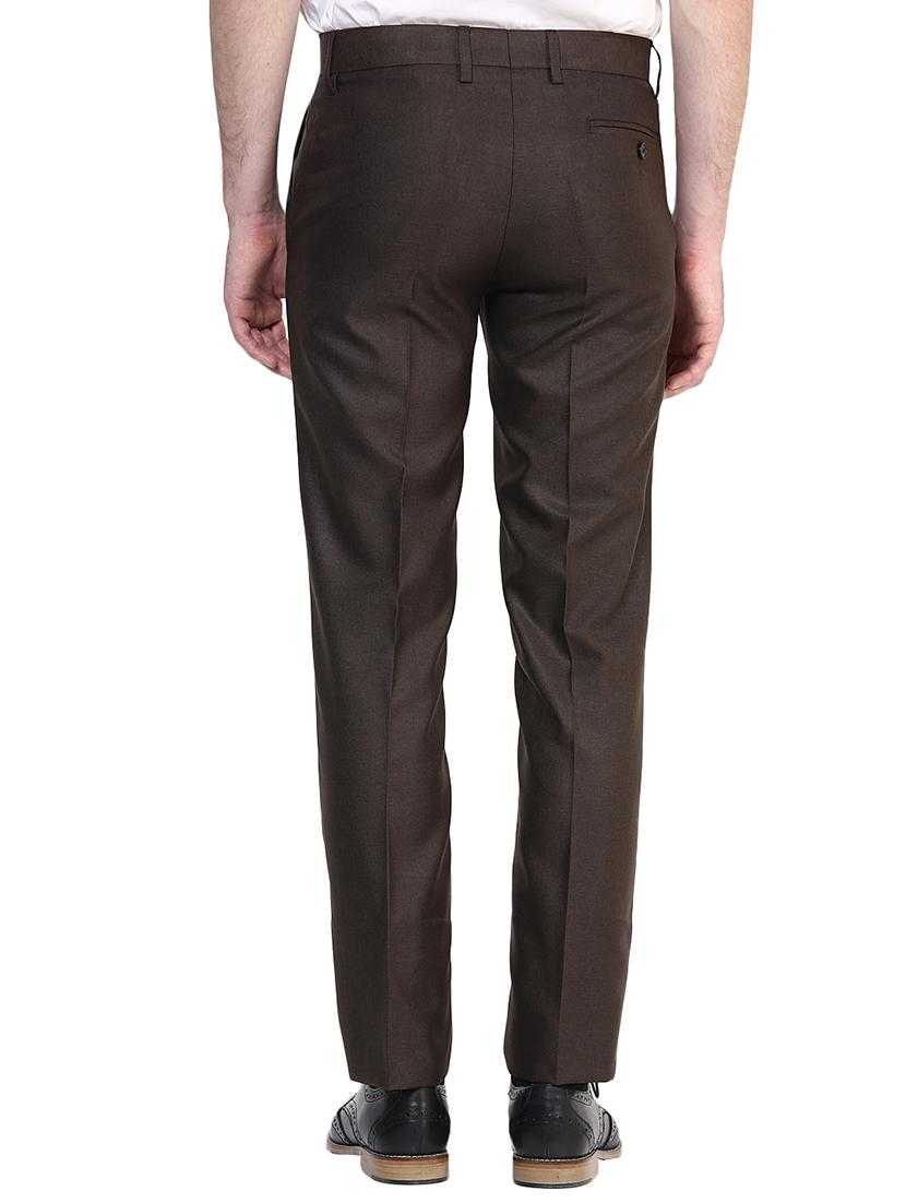 brown polyester blend flat front formal trouser - 15569423 - Zoom Image - 3