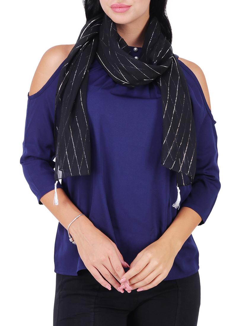 black polyester scarf - 15569881 - Zoom Image - 2