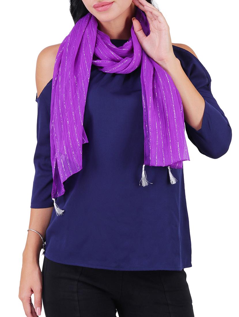 purple polyester scarf - 15569882 - Zoom Image - 2