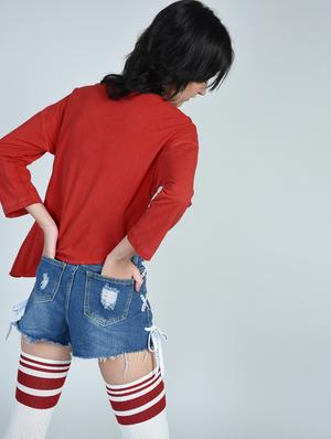 drop sleeved asymmetric top - 15570011 - Standard Image - 3