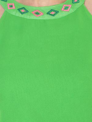embroidered neck layered dress - 15570093 - Standard Image - 5