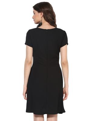 contrast paneled a-line dress - 15570094 - Standard Image - 3