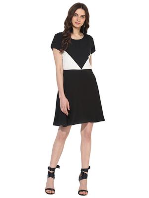 contrast paneled a-line dress - 15570094 - Standard Image - 4