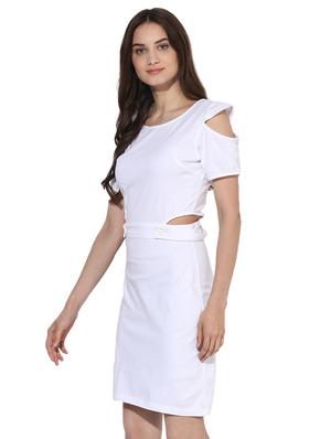 cold shoulder cutout detail dress - 15570095 - Standard Image - 2