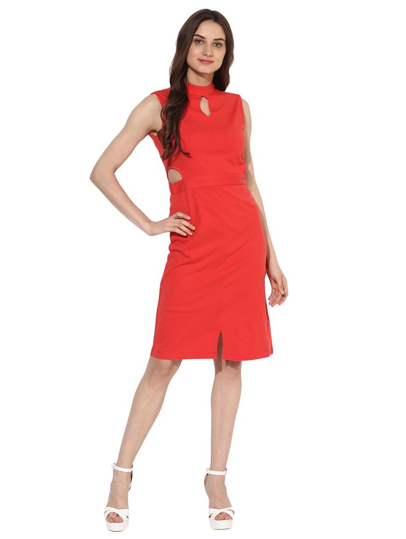 front slit cutout detailed dress - 15570123 - Zoom Image - 1