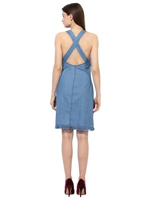 frayed hem embroidered dress - 15570126 - Standard Image - 3
