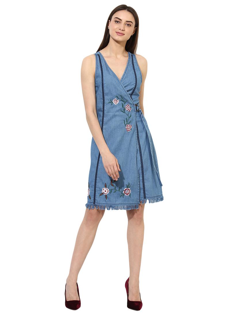 frayed hem embroidered dress - 15570126 - Zoom Image - 1