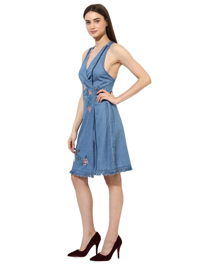 frayed hem embroidered dress - 15570126 - Zoom Image - 2