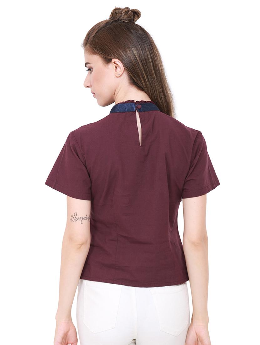bow tie neck ruffled top - 15570161 - Zoom Image - 3