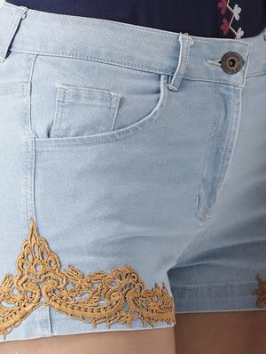 lace hem detailed shorts - 15574015 - Standard Image - 5