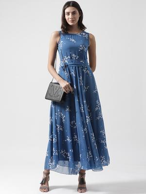 self tie waist printed dress - 15574030 - Standard Image - 3