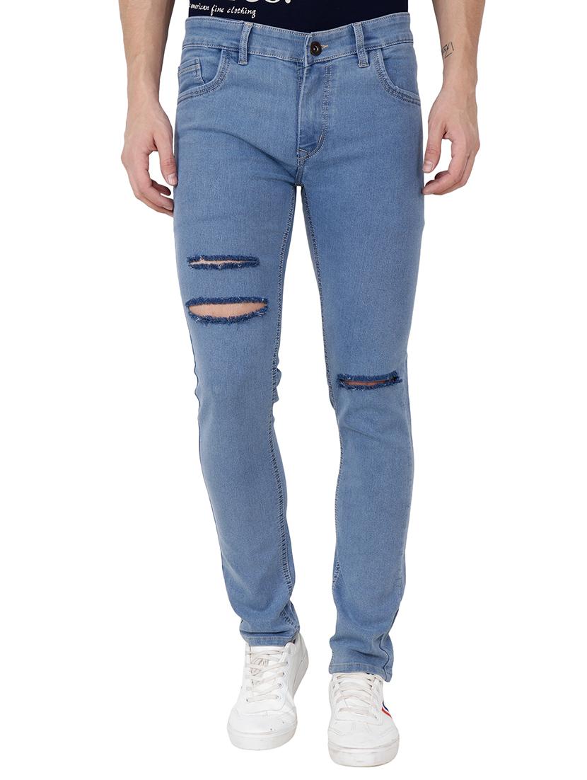 blue cotton ripped jeans - 15574066 - Zoom Image - 1